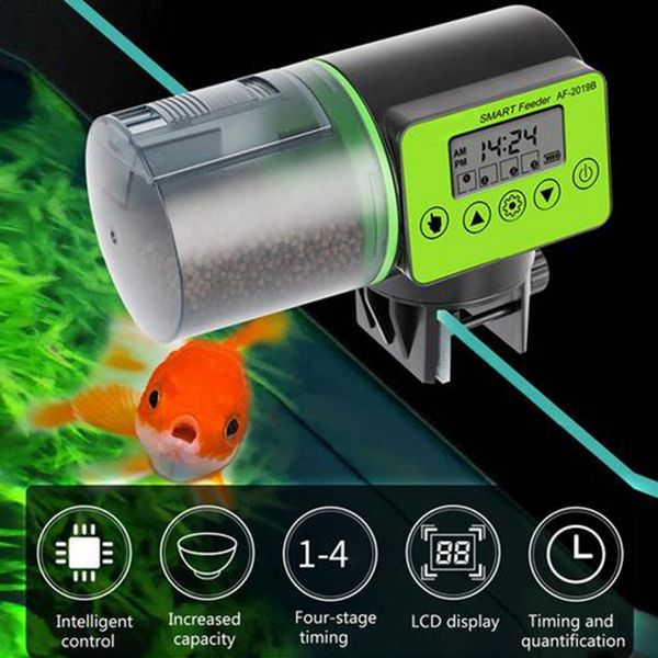 Alimentatore automatico di pesce a prova di umidità elettrica Timer di pesce asile distributore per acquario o piccolo serbatoio di pesce automatico in vacanza in vacanza in vacanza