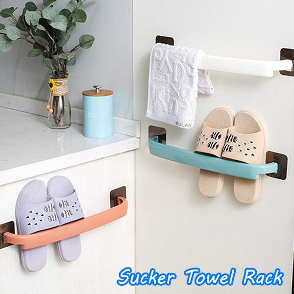 

towel racks self-adhesive rail rack hanger wall mounted bathroom aluminum black bar matte holder