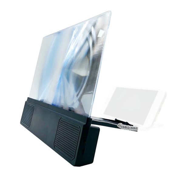 

12" 3d mobile phone screen magnifier hd video stereo speaker for smart phones cell mounts & holders