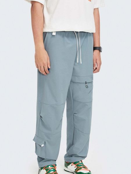 

men drawstring & patched detail pants u1gq#, Black