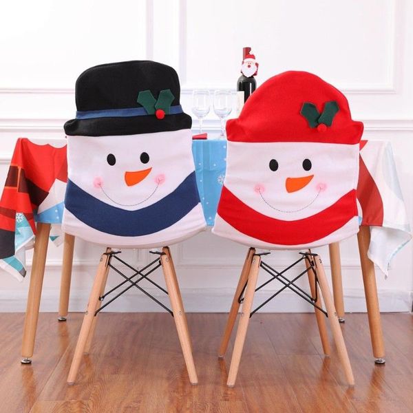 

cute christmas seat cover chair back snowman dinner home decor covers