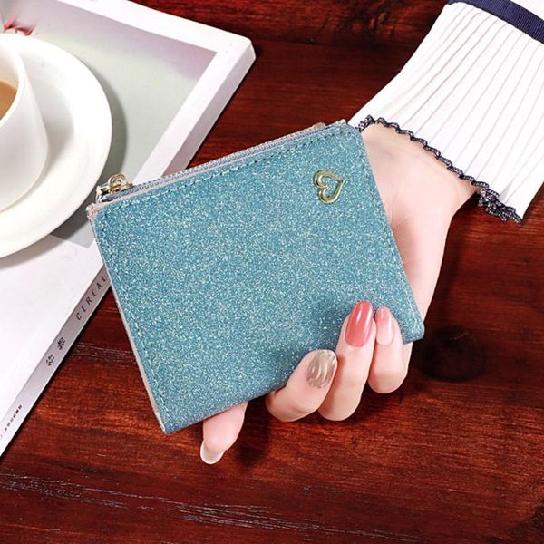 

wallets sequins women synthetic leather small purses & female card holder coin pocket ladies short clutch, Red;black