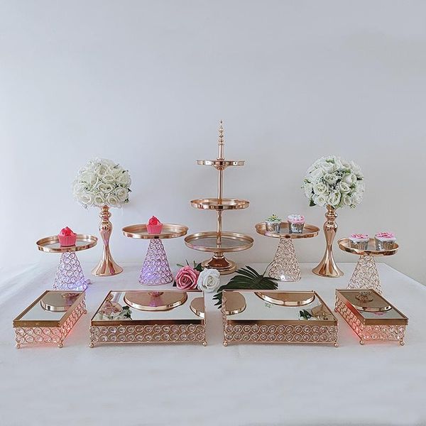

other bakeware 5-15 pc crystal metal wedding multi-layer cake stand rack set festival party display tray