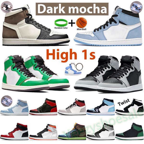

shoes high 1 1s basketball patent bred university men women sports hyper royal dark mocha shadow satin snake twist