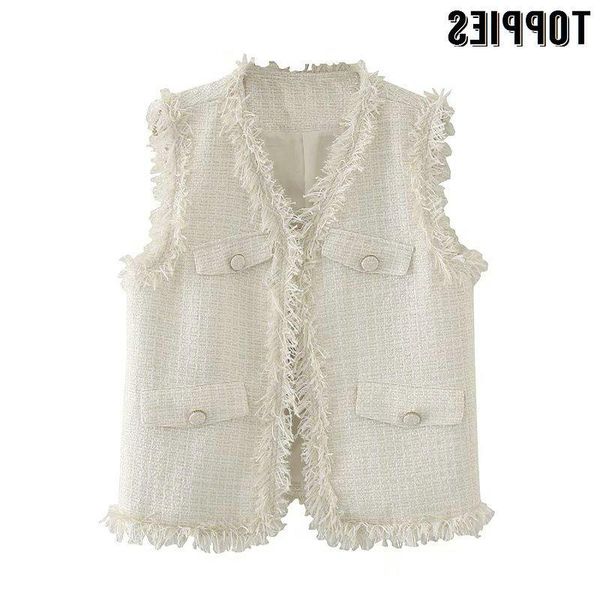 

women's vests women beige ies tassel waistcoat casual spring outwear vest coat buttons jacket, Black;white