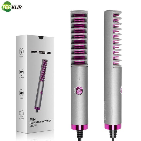 

electric hair brushes straightener brush anti-scald comb 30s fast heating curly and straight perfect for professional salon at home