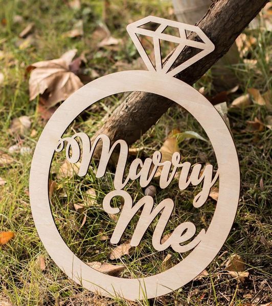 

party decoration " marry me "" bride & groom mr mrs wood wedding sign engagement chair signs for