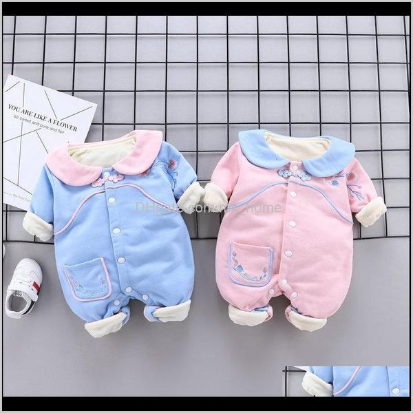 

rompers jumpsuitsrompers clothing baby kids maternity drop delivery 2021 winter of the childs 1yearold birthday baby clothes young girls war, Blue