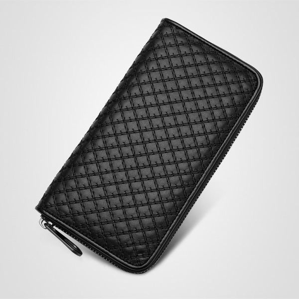 

wallets embroidery male leather long zipper wallet business lady, Red;black