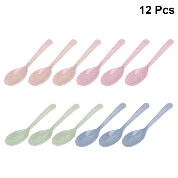 

12pcs eco-friendly wheat straw colourful soup spoon for spoons