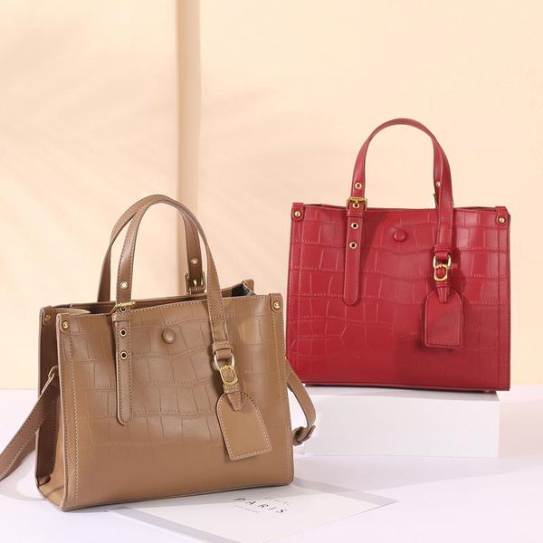 

evening bags large capacity shoulder for women 2021 fashion vintage tote bag genuine leather messenger casual travel handbags