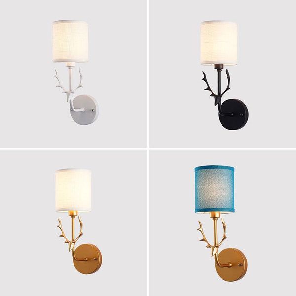 

indoor european style creative antler wall lamp bedroom bedside led simple living room corridor aisle staircase
