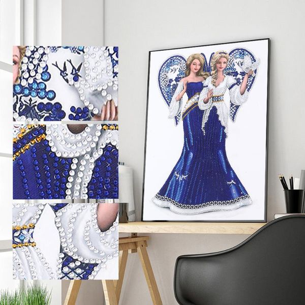 

diamond painting special shaped angel sisters modern pattern diy 5d partial drill cross stitch kit crystal arts home decoration