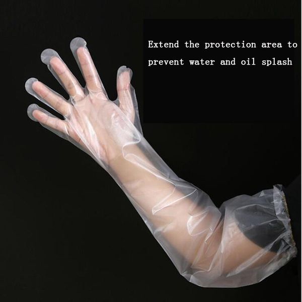 

disposable gloves thickening of the cpe gauntlet long food-grade independent packaging, transparent protection wholesale