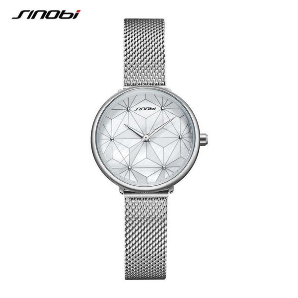 Sinobi assista mulheres fashion geometria design irregular aço analógico relógio relógio de pulso de quartzo para senhoras meninas presente relógio relogio feminino q0524