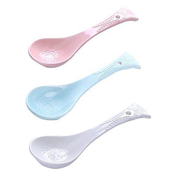 

spoons dessert spoon serving scoop cucharas honey ceramic ladle colorful scoops children vintage kitchenware accessories 3pcs/set