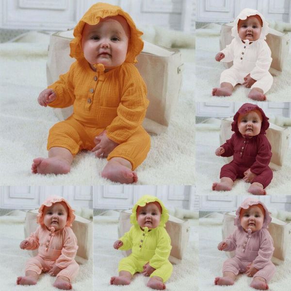 

jumpsuits 2021 fashion born infant baby boy girl romper+hat jumpsuit clothes outfit 2pcs, Blue