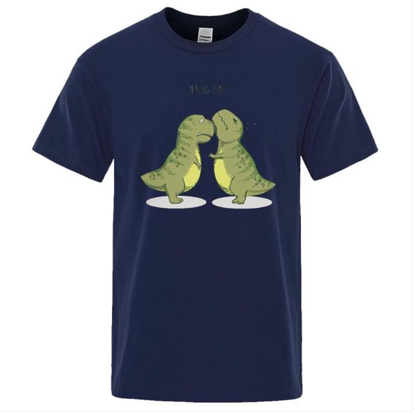 

men's t-shirts funny cute dinosaurs hug me t-shirt men animal printed t shirt mens summer brand tee shirts casual o-neck short sleeve, White;black