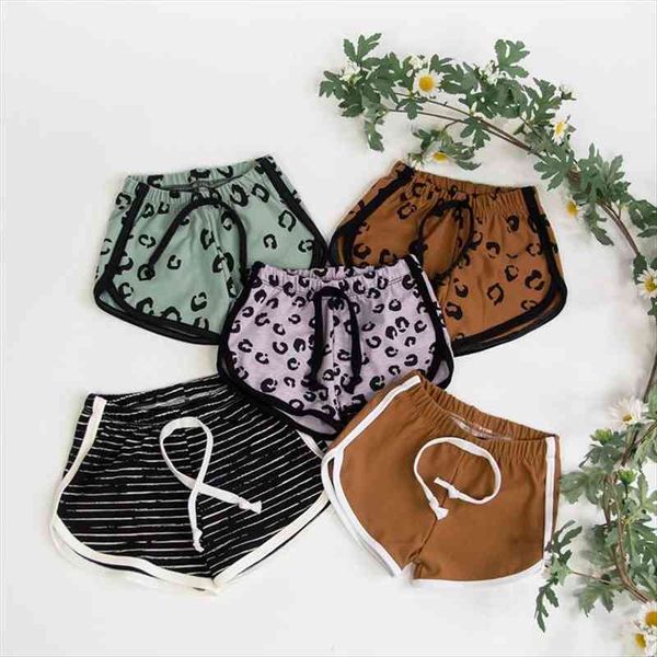 

1-5years kids girls shorts leopard printed elastic waist bottoms short pants loose summer short trousers soft baby shorts, Black