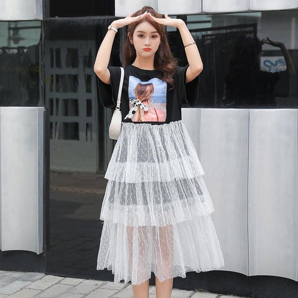 

maternity dresses 2111# clothes summer short sleeves midi dress o neck t shirt loose fashion pregnant women pregnancy, White