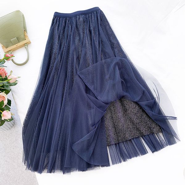 

skirts striped golden veet mh autumn winter 2021 style large swing long a-shaped ffy slim fishtail skirt, Black