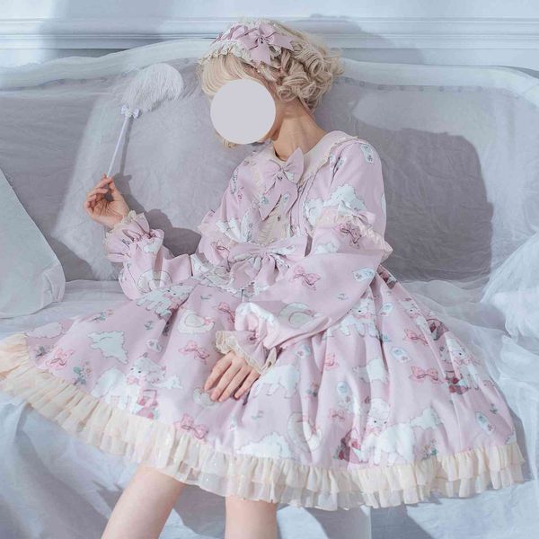 

luxury casual dresses dign genuine daily lolita soft girl drs, Black;gray
