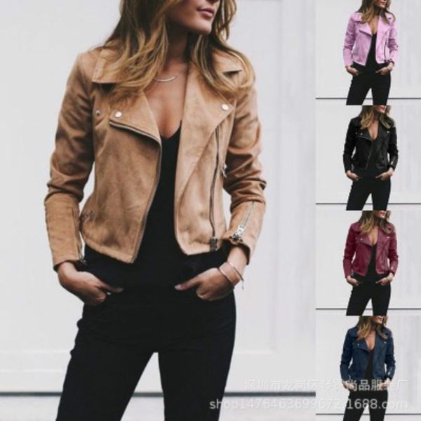 

women's jackets zogaa plus size womens jacket coat casual slim fit short crop women pure windbreaker zipper streetwear female overcoats, Black;brown
