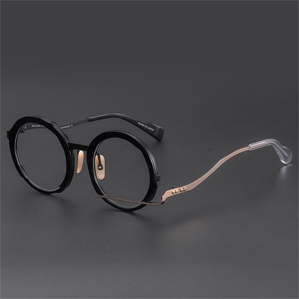 

73% off factory sale maruyama zhenghong designer's new eyewear frame 0034 large frame personalized round frame metal eyewear frame147, White;black