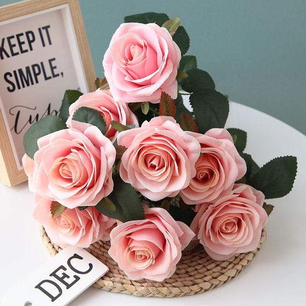 

decorative flowers & wreaths artificial rose bouquet flower branch with 8 heads