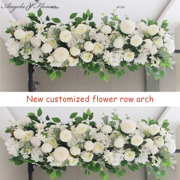 

50/100cm diy wedding fower wa arrangement pies sik peonies rose artificia fower row decor wedding iron arch backdrop