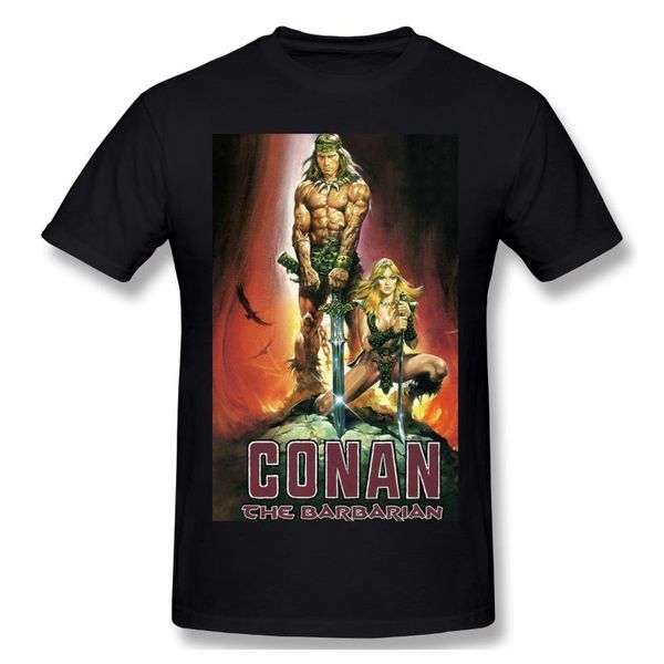 

men's t-shirts film conan der barbar t shirts men graphic funny cotton summer like casual designer tees anime black 6xl clothing, White;black