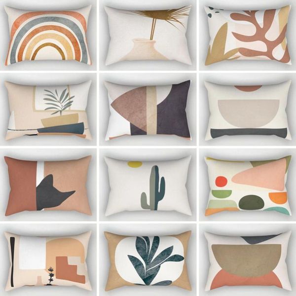 

pillow case geometric abstract cushion cover short plush throw for living room sofa car home decorative pillowcase covers