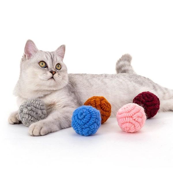 

cat toys 1pcs toy ball creative catnip wool chew interactive teaser for cats