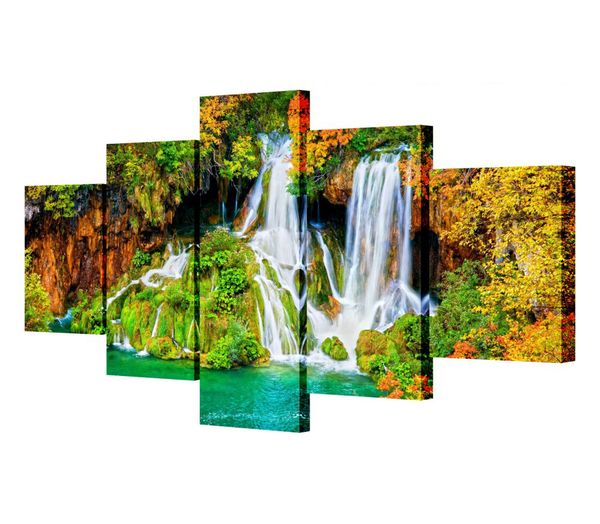 

5 piece canvas art wall art waterfall image print modern canvas painting for decoration home wall pictures for kitchen no frame