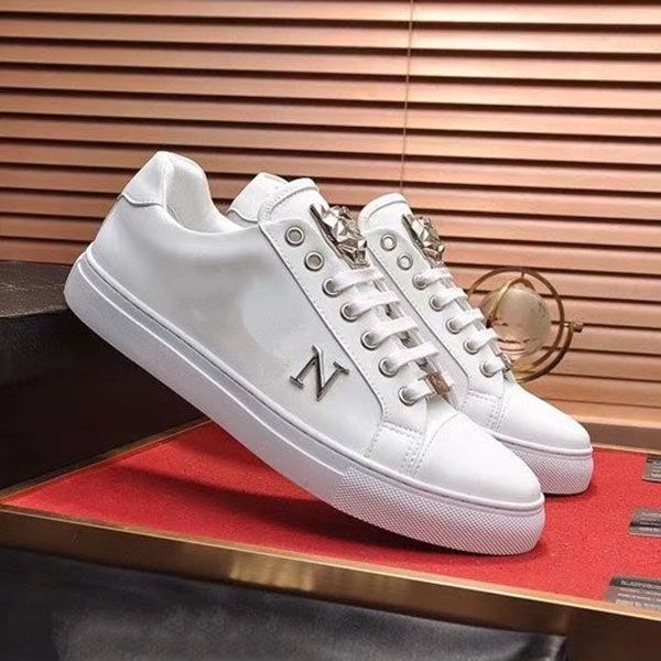 

valentin fashion men leather lace up platform oversized sole sneakers white casualprinted kjl002, Red;white