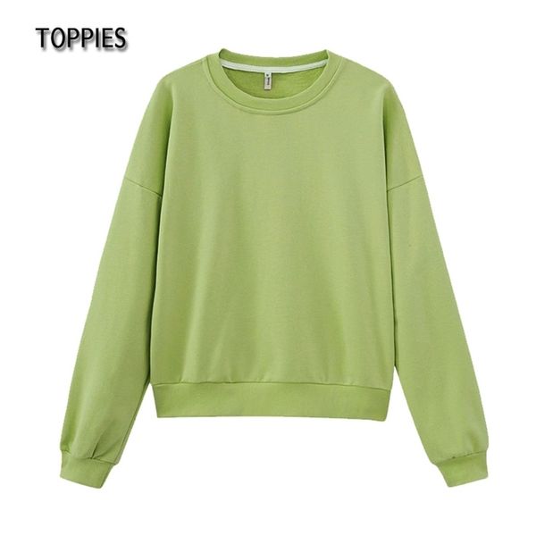 

ies green sweatshirts sudaderas pull femme harajuku candy color terry hoodies female 210728, Black