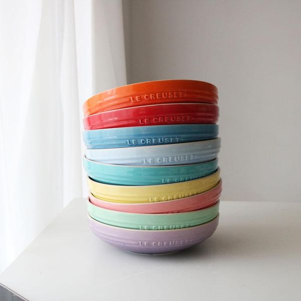 

high temperature ceramic gradient color english relief solid dining plate/deep dish dishes & plates