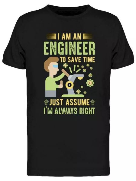 

engineering quote tee men's -image by shutterstock, White;black
