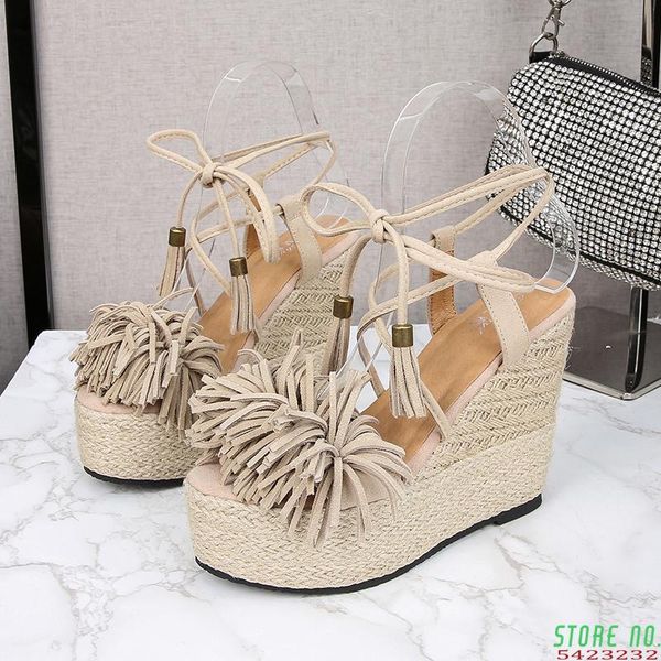 

dress shoes women sandals 2021 fashion maid summer leisure platform wedges dermi high heels shoe, Black