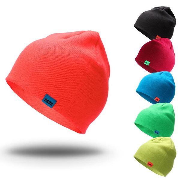 

skiing hat men women outdoor mountaineering knitted wool winter warm solid color ski sport for hats, Black;white
