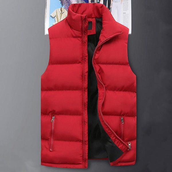 

men's vests men vest jacket autumn warm sleeveless jackets male winter casual waistcoat plus size homme stand collar, Black;white