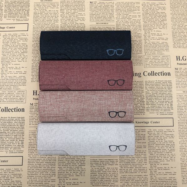 

custom cases logo linen glasses print square shape spectacle box handmade factory direct sale high-end reading case
