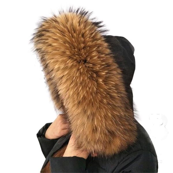 

scarves fur for hood women 2021 real raccoon scarf fashion natural winter ladies woman luxury collar, Blue;gray
