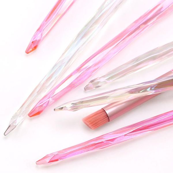 

nail brushes wholesale 5pcs/set gradient for laser uv gel painting design drawing manicure pen tools art, Yellow