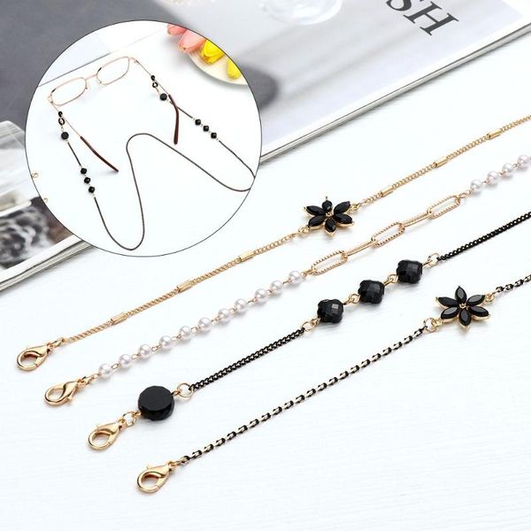 

sunglasses frames women anti-lost retainer beaded glasses chain eyewear neck strap lanyard eyeglasses cord holder, Silver