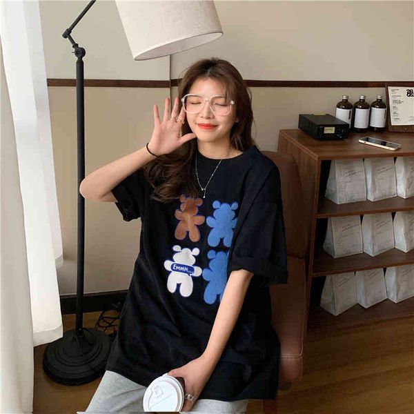 

polos ytx277 white blouse lets go pretty bear short design female t-shirt