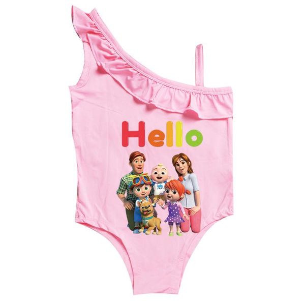 

cocomelon bikini baby girls one-piece swimsuit summer butterfly bathing suits ruffle swimwear sr36 children beachwear one-pieces, Black