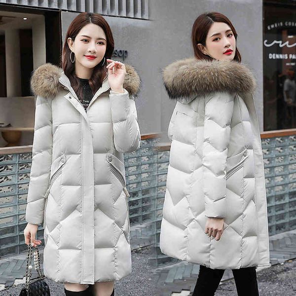 

women's down jacket, raccoon fox thick coat, long sleeve, plain, winter, Black