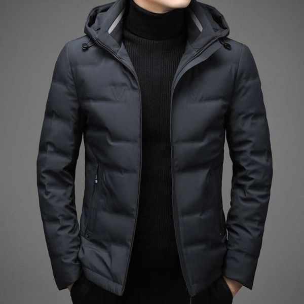 

winter cloth medium and long men's down et off collar thickened 90 duck busins, Black