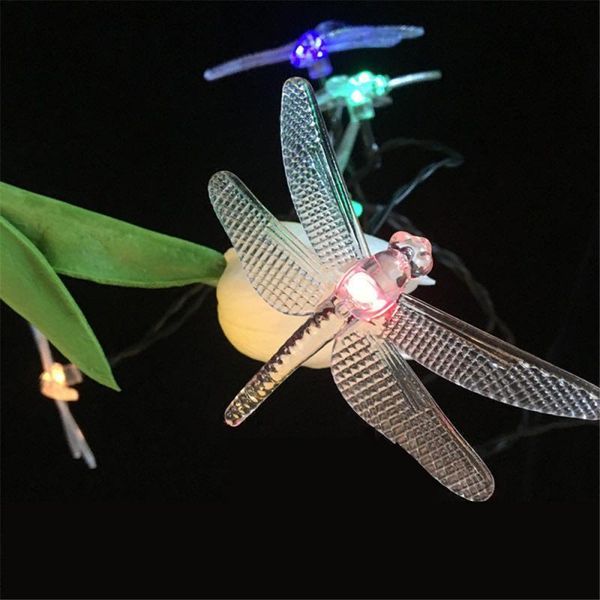 

solar lamps dragonfly string lights 20 led waterproof fairy lighting for indoor/outdoor garden patio wedding party holiday decoration